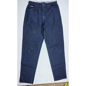 Lee Relaxed Fit High Rise Dark Wash Side Elastic Jeans Size 10 Long